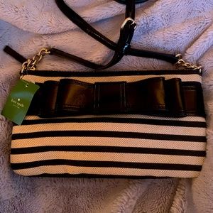 Kate Spade New York Striped / Large Bow Over Shoulder Handbag.